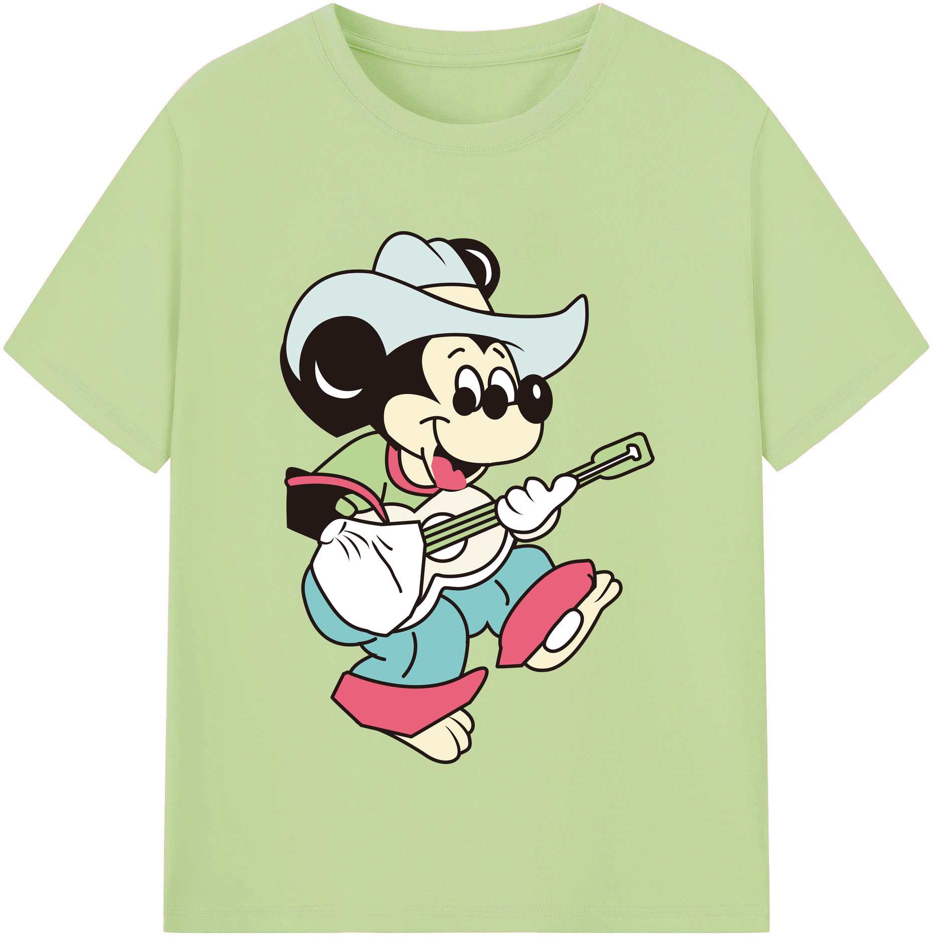 （画像用） ミッキーマウス Mickey Mouse 綿100％半袖Tシャツ（フロントプリント）